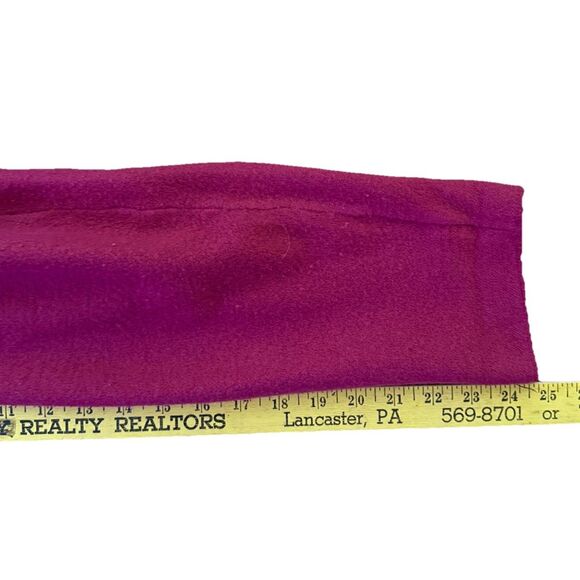 Chicos Boiled Wool Cardigan Jacket Womens 2 L Magenta Button Up w/Eyelash Scarf - Picture 13 of 14